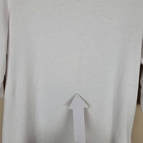 Frame Size L Ruched Sleeve Top Half Sleeve Cotton Blanc White - Picture 8 of 12